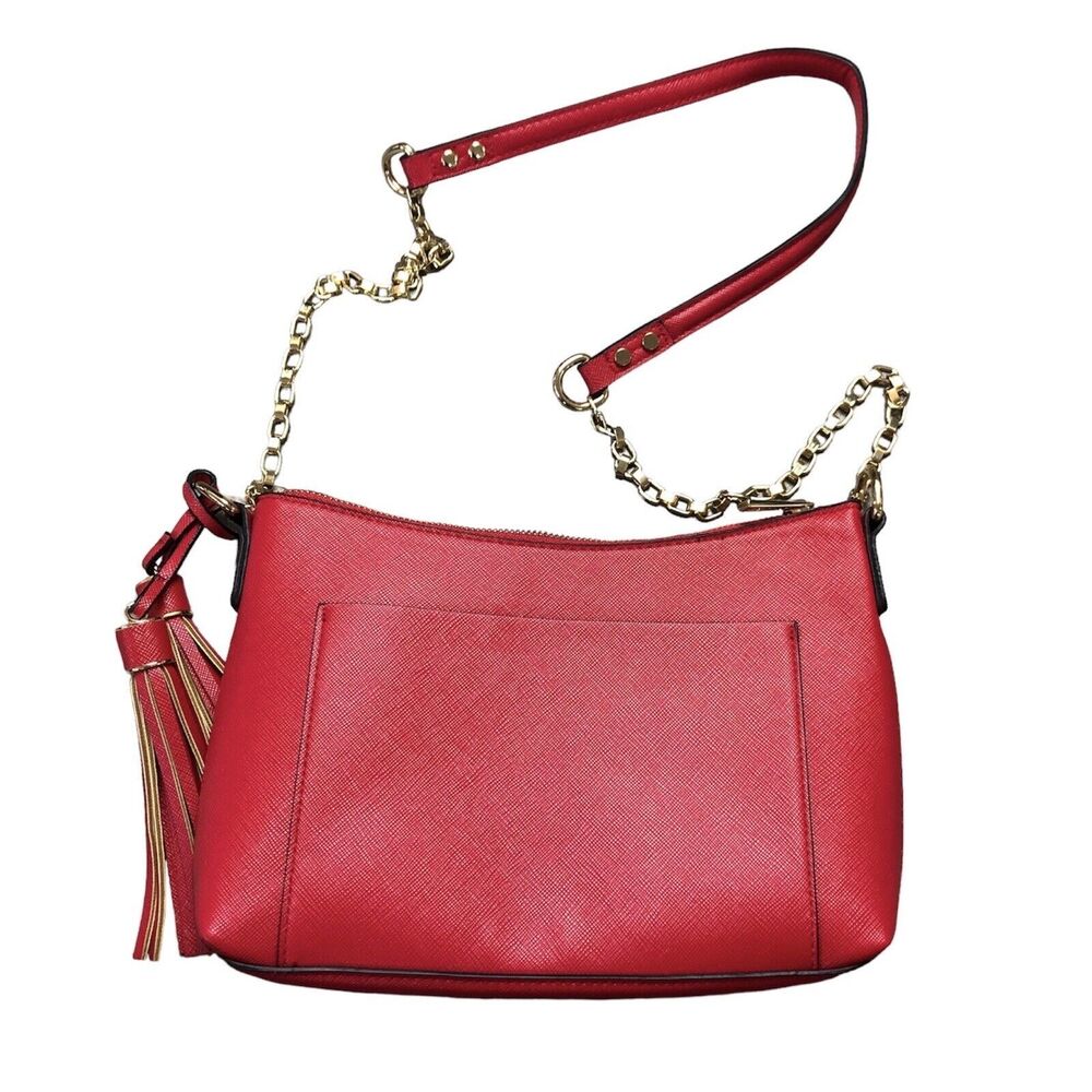 Merona Red Gold Chain Tassel Crossbody Purse Bag